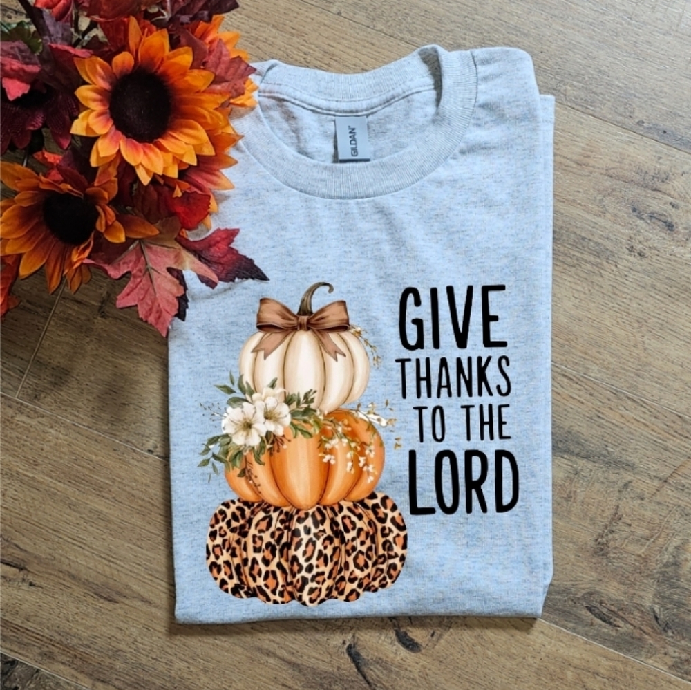 Give Thanks To The Lord Trendy Fall Pumpkin Tshirt